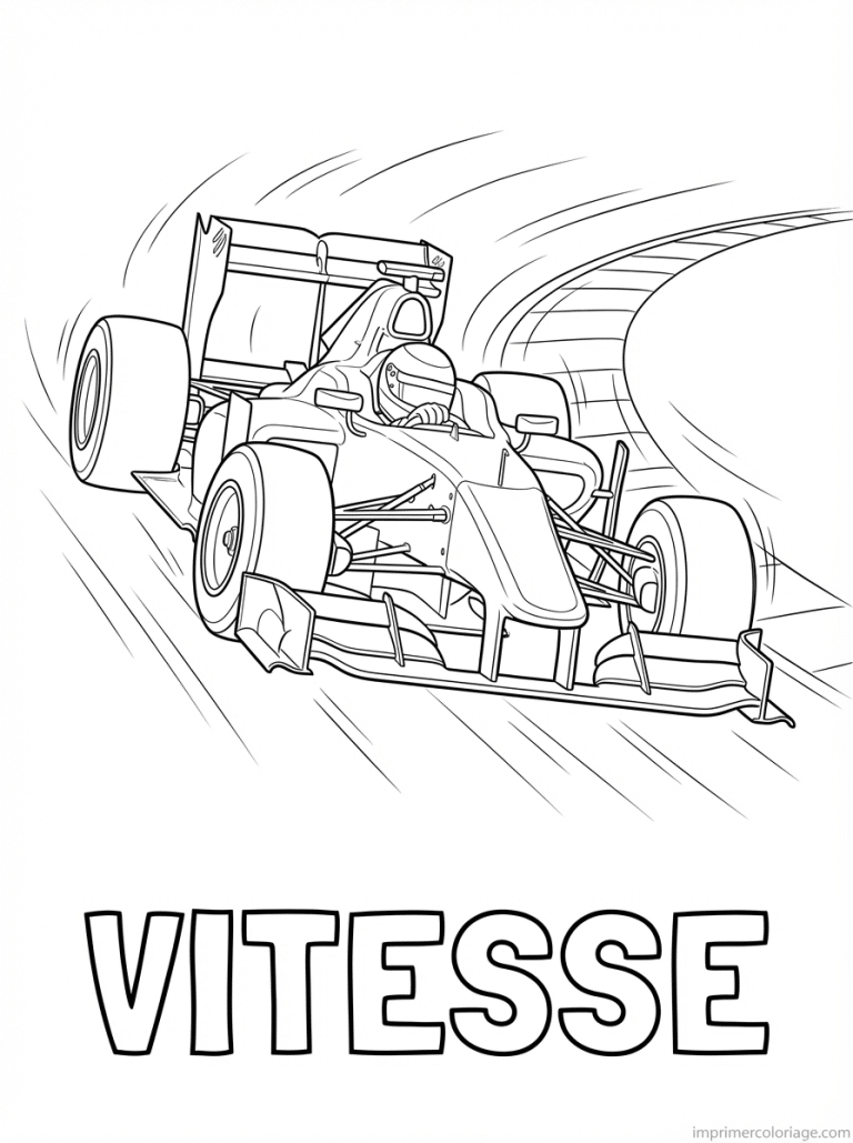 coloriage voiture course titre vitesse - dessin gratuit &agrave; imprimer
