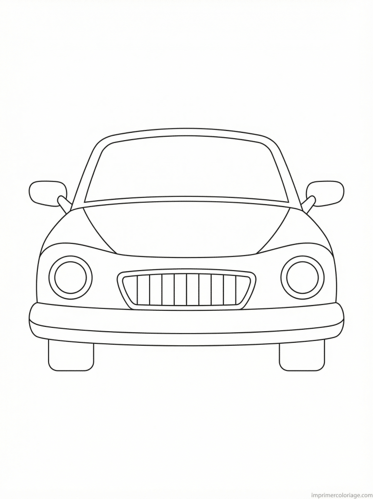 coloriage voiture face phares - dessin gratuit &agrave; imprimer