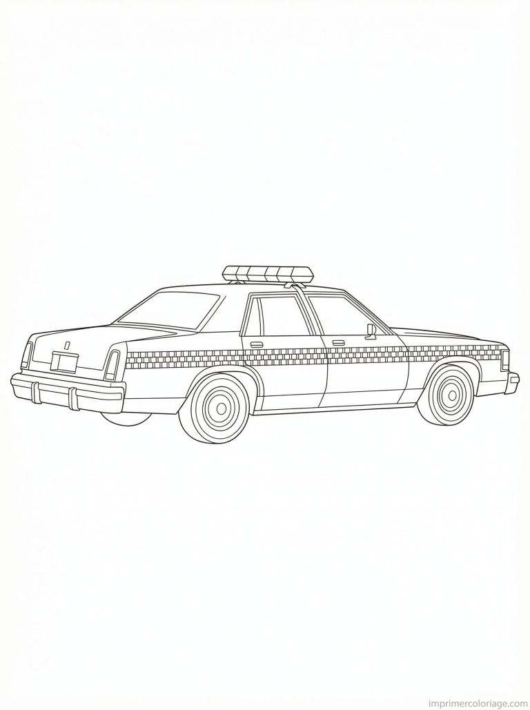 coloriage voiture police americaine profil - dessin gratuit &agrave; imprimer