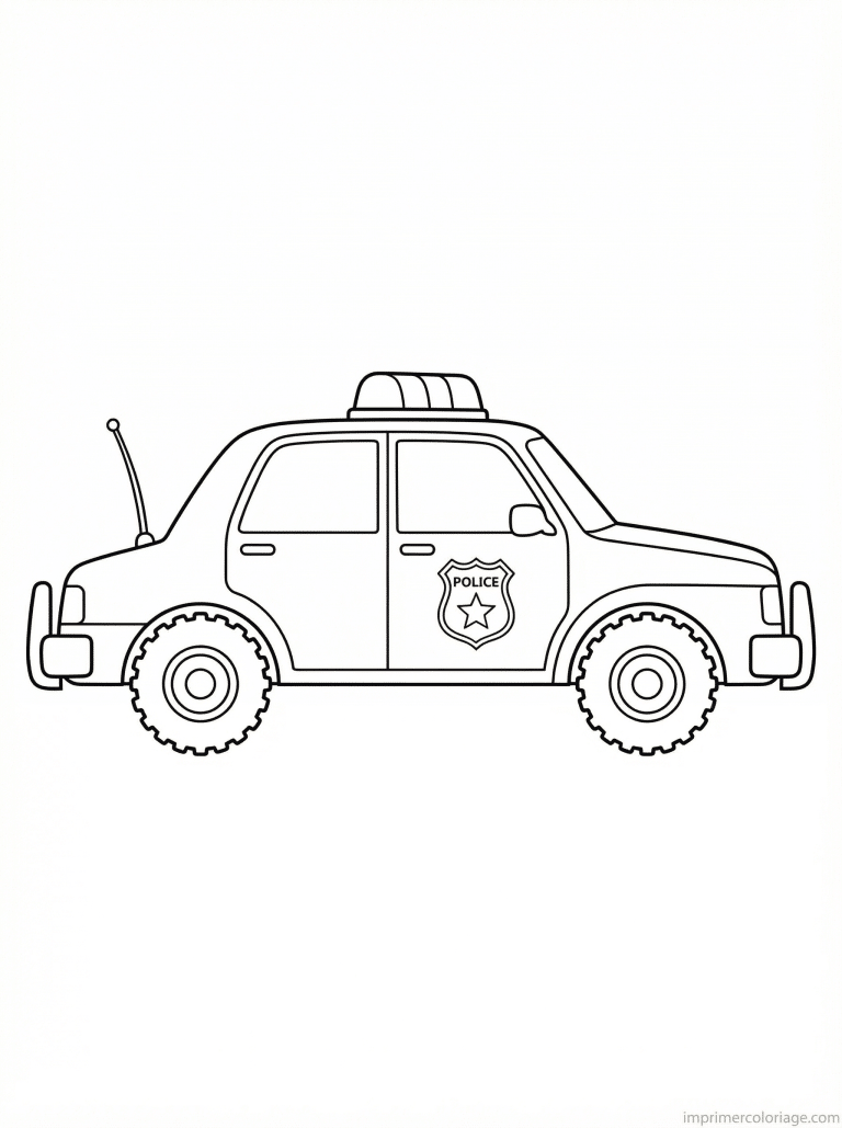 coloriage voiture police profil - dessin gratuit &agrave; imprimer