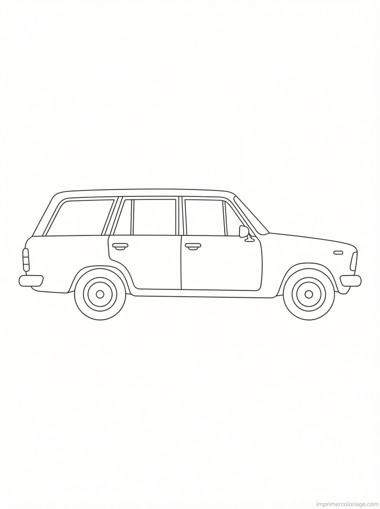 coloriage voiture profil simple - dessin gratuit &agrave; imprimer