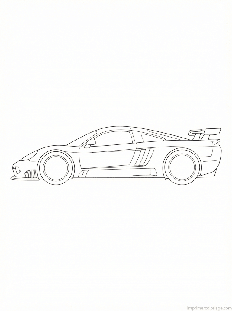 coloriage voiture sport profil - dessin gratuit &agrave; imprimer