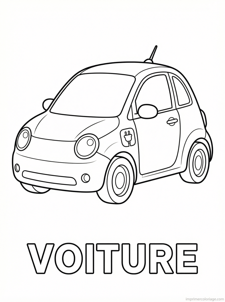coloriage voiture titre electrique - dessin gratuit &agrave; imprimer