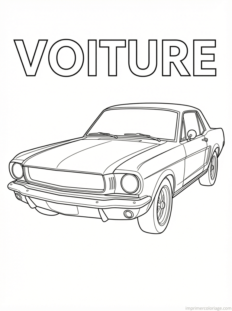 coloriage voiture titre muscle car - dessin gratuit &agrave; imprimer