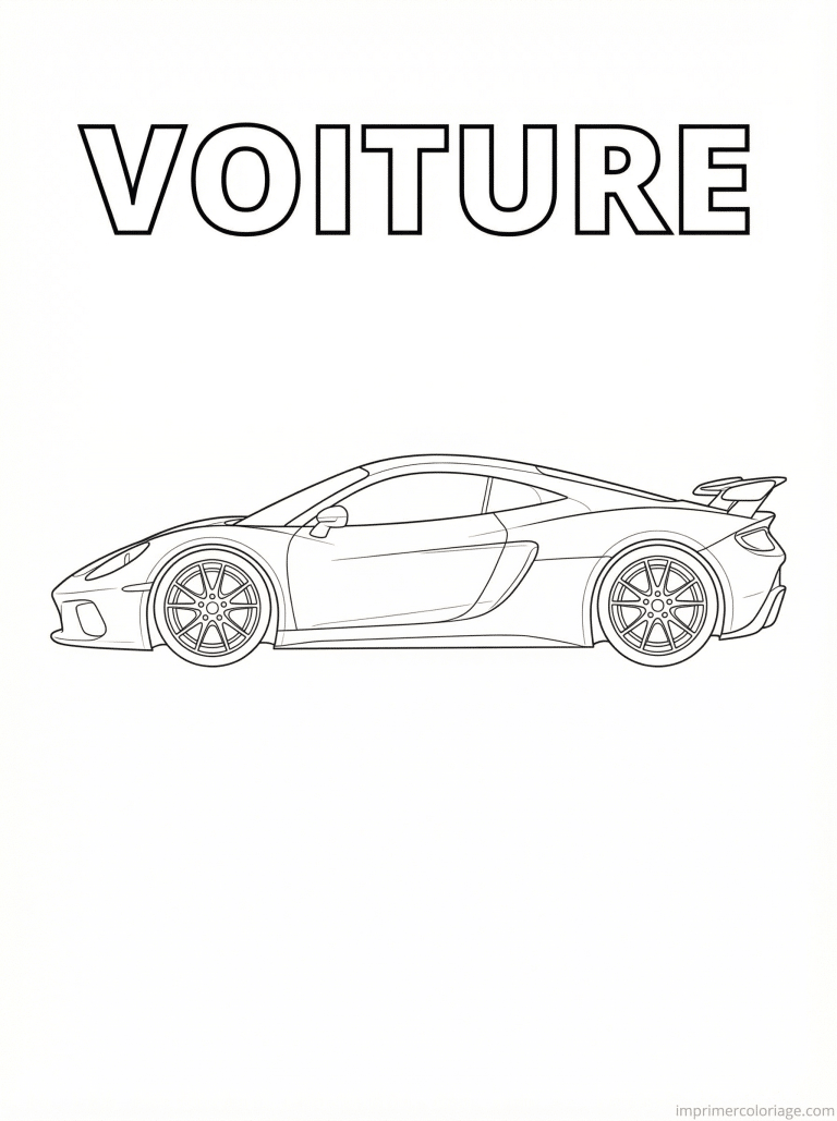 coloriage voiture titre sport - dessin gratuit &agrave; imprimer