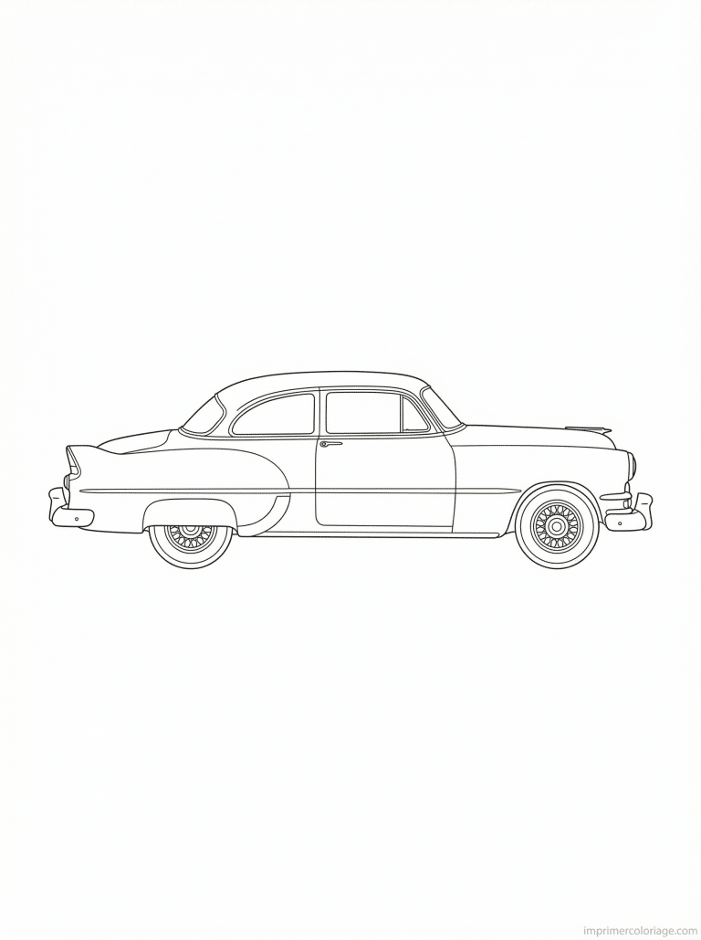 coloriage voiture vintage annees50 - dessin gratuit &agrave; imprimer