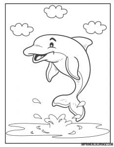 Coloriage de dauphin kawaii