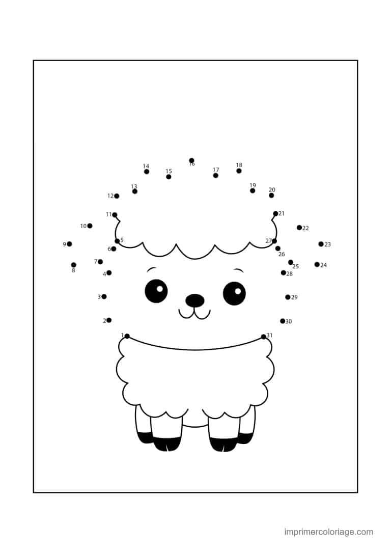 point a relier 1 a 31 mouton - dessin gratuit &agrave; imprimer