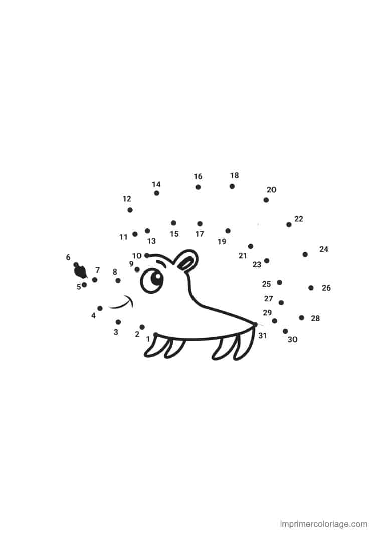 point a relier 1 a 31 rat - dessin gratuit &agrave; imprimer