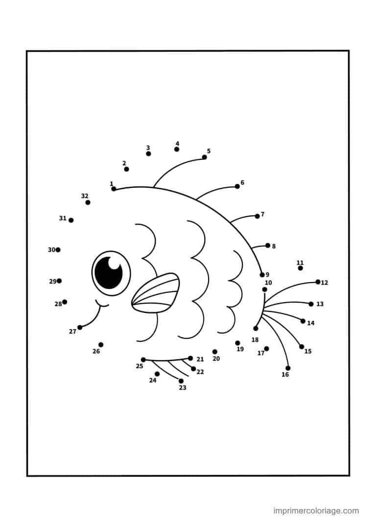 point a relier 1 a 32 poisson - dessin gratuit &agrave; imprimer