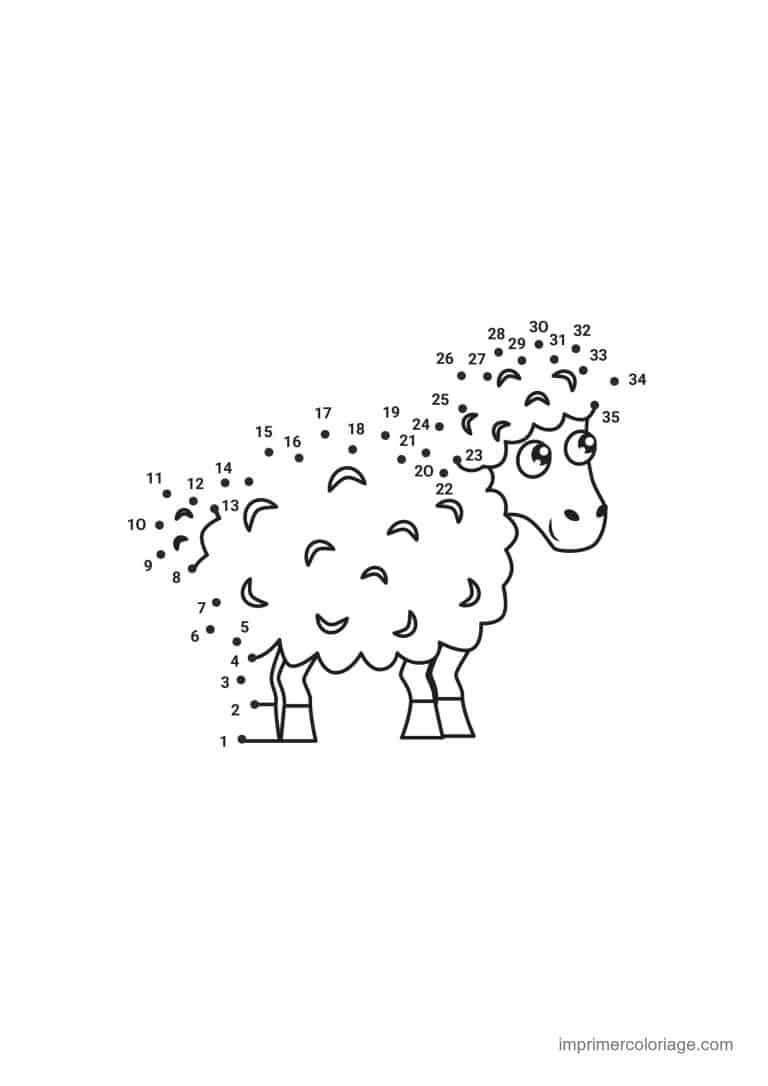 point a relier 1 a 35 mouton - dessin gratuit &agrave; imprimer