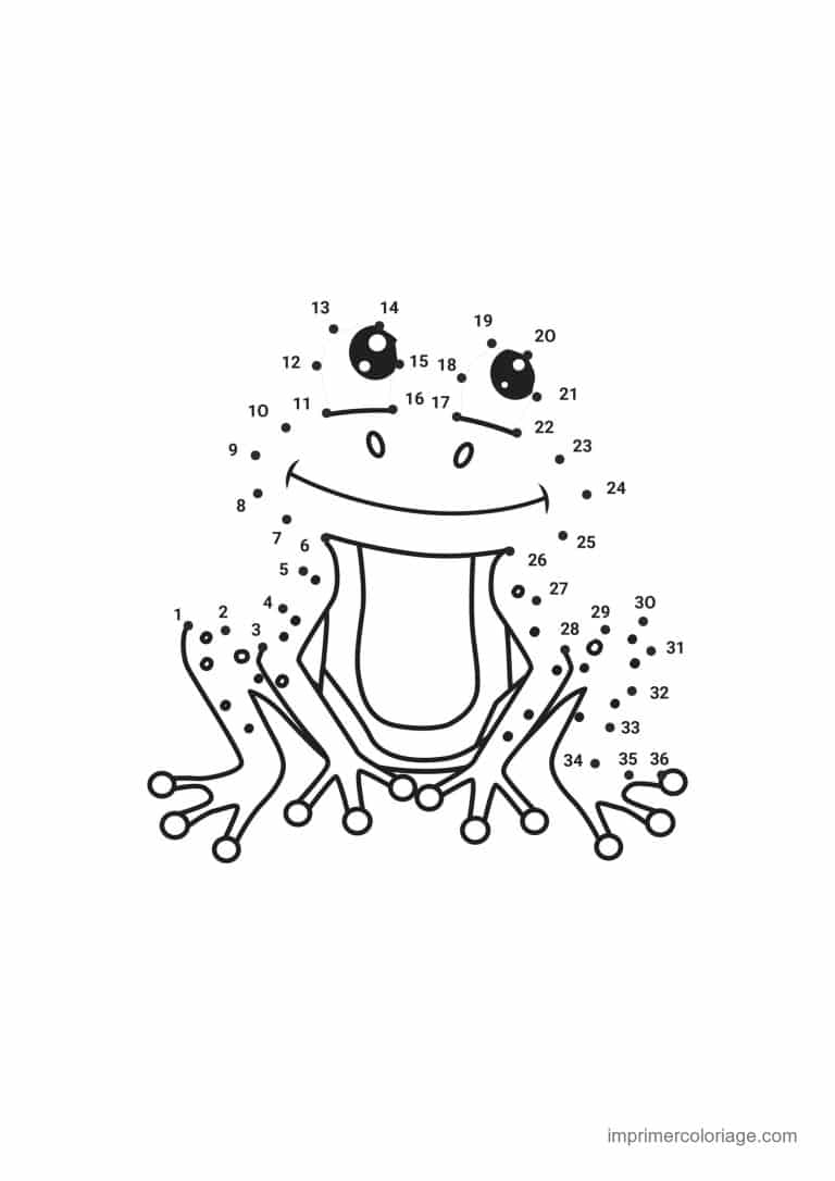 point a relier 1 a 36 grenouille - dessin gratuit &agrave; imprimer