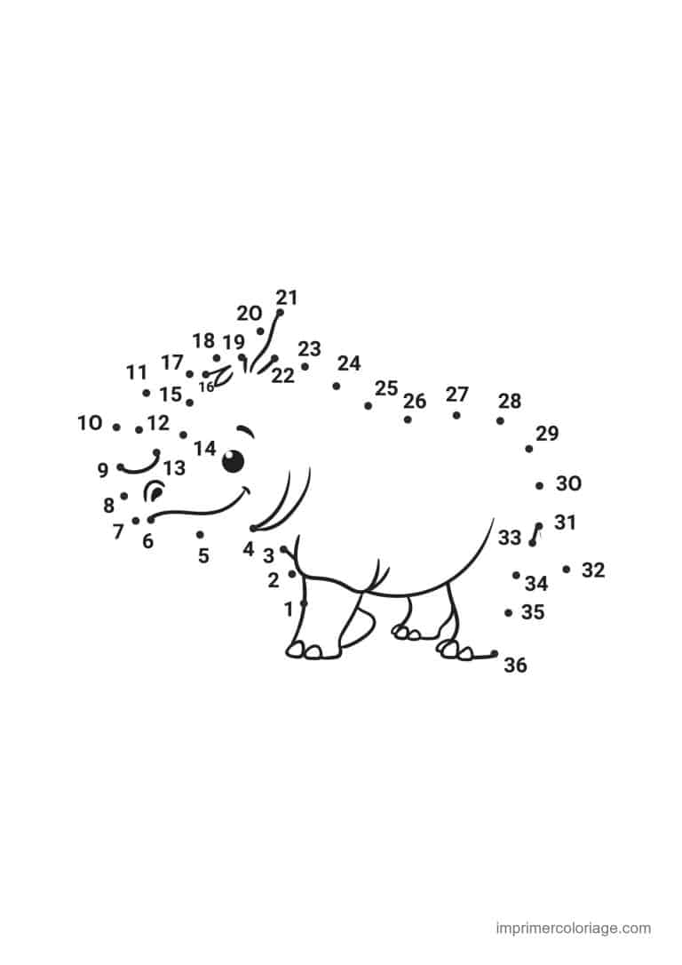 point a relier 1 a 36 hippopotame - dessin gratuit &agrave; imprimer