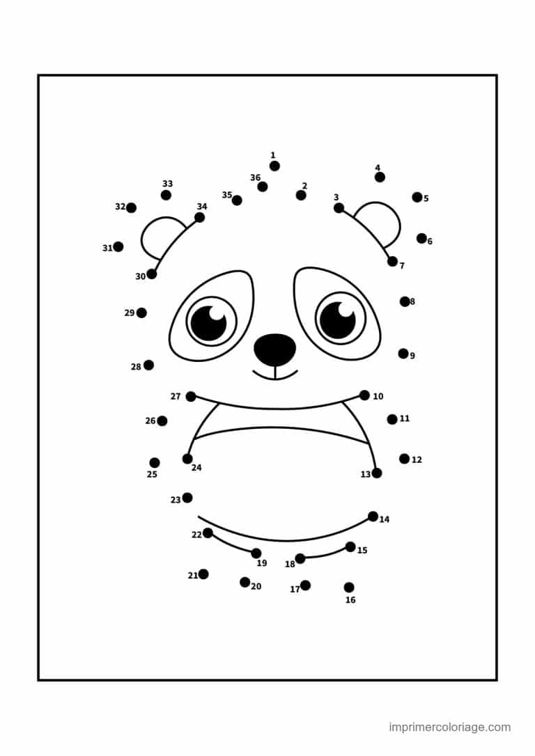 point a relier 1 a 36 panda - dessin gratuit &agrave; imprimer
