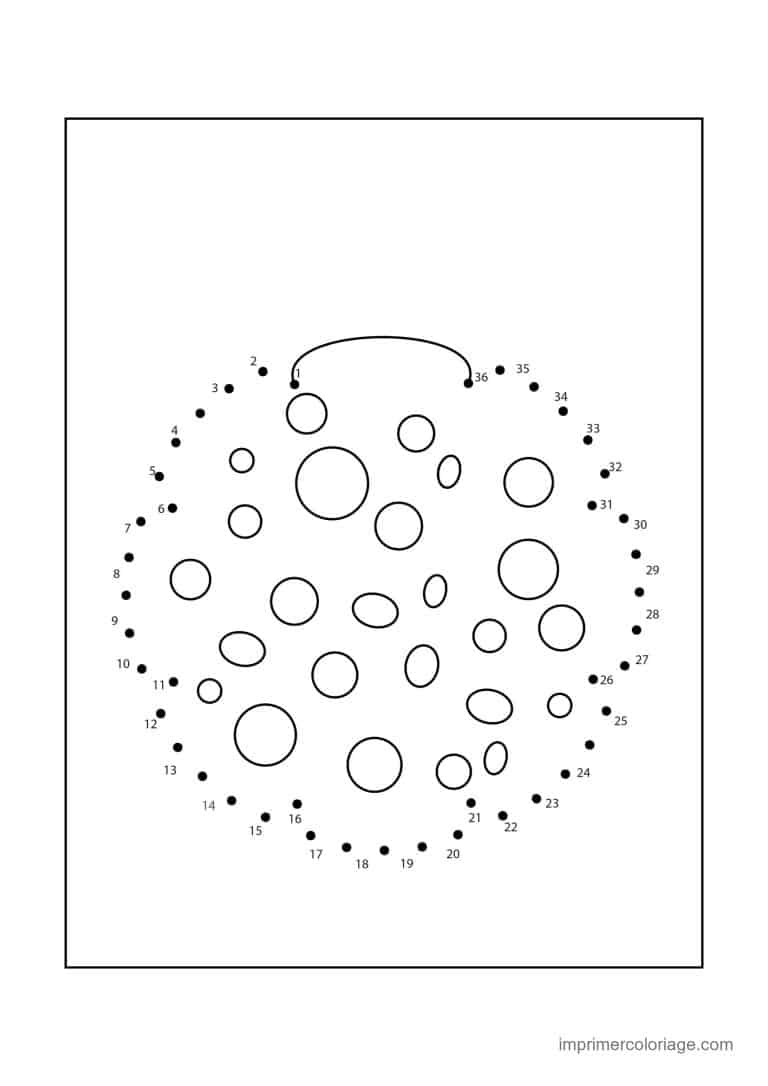 point a relier 1 a 36 pizza - dessin gratuit &agrave; imprimer