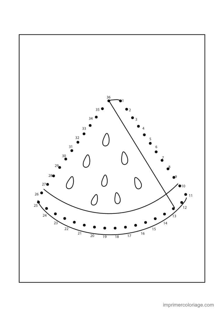 point a relier 1 a 36 quartier de pasteque - dessin gratuit &agrave; imprimer