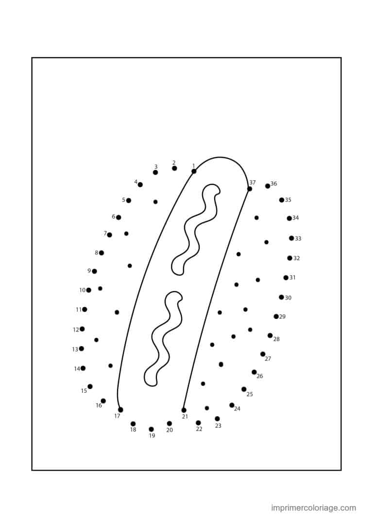 point a relier 1 a 37 hot dog - dessin gratuit &agrave; imprimer