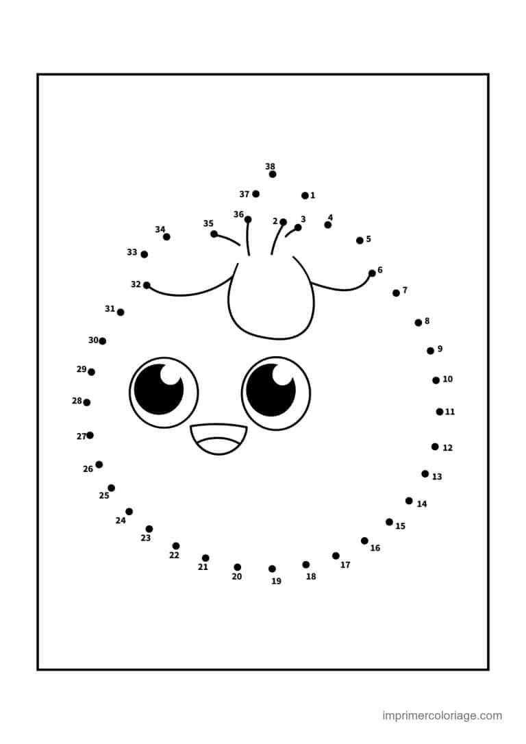 point a relier 1 a 38 fruit souriant - dessin gratuit &agrave; imprimer