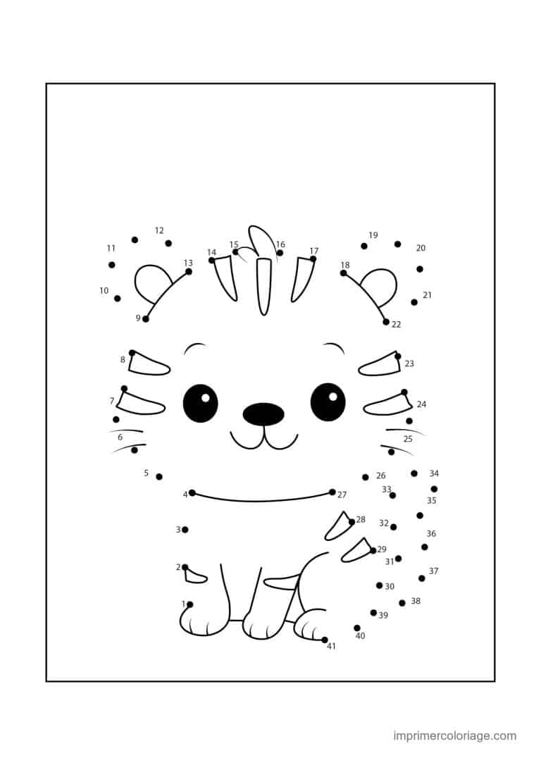 point a relier 1 a 41 lionceau - dessin gratuit &agrave; imprimer
