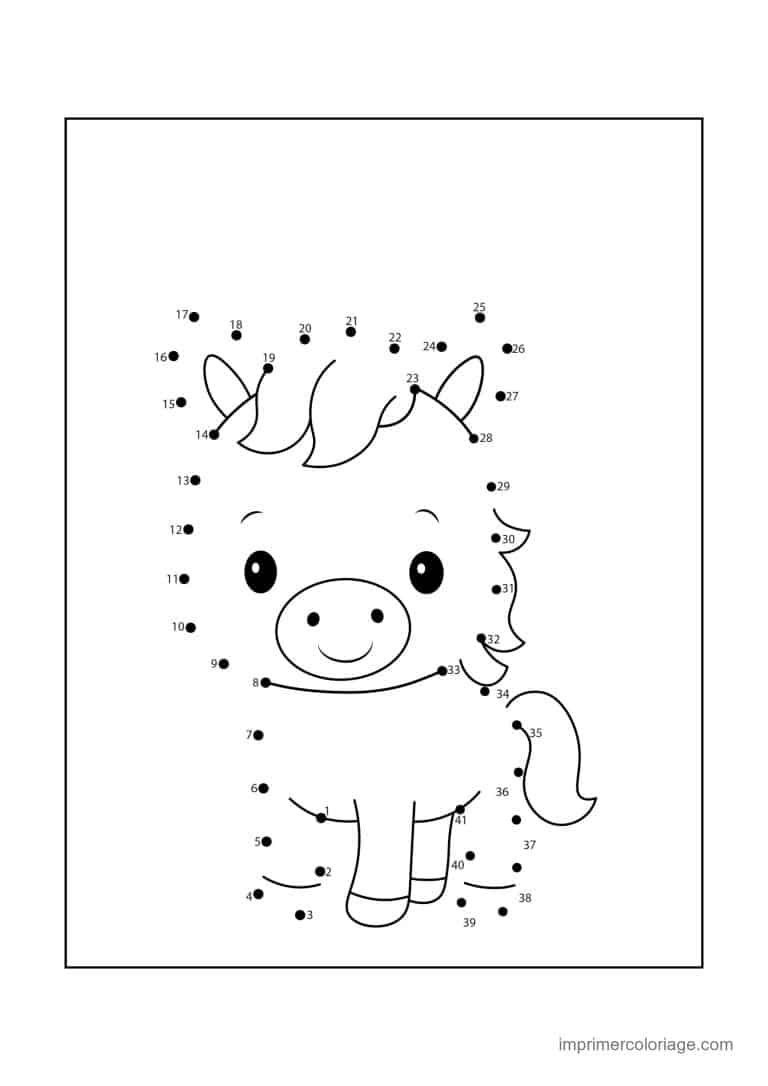 point a relier 1 a 41 vache - dessin gratuit &agrave; imprimer