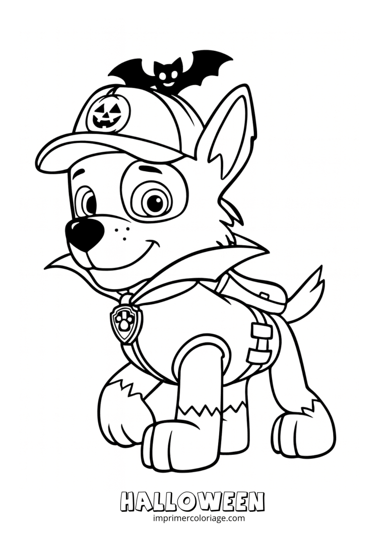 Coloriage de la pat patrouille halloween - dessin gratuit &agrave; imprimer