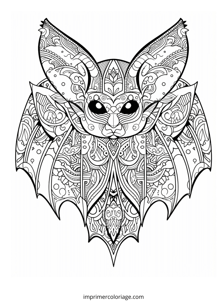 coloriage chauve souris mandala - dessin gratuit &agrave; imprimer