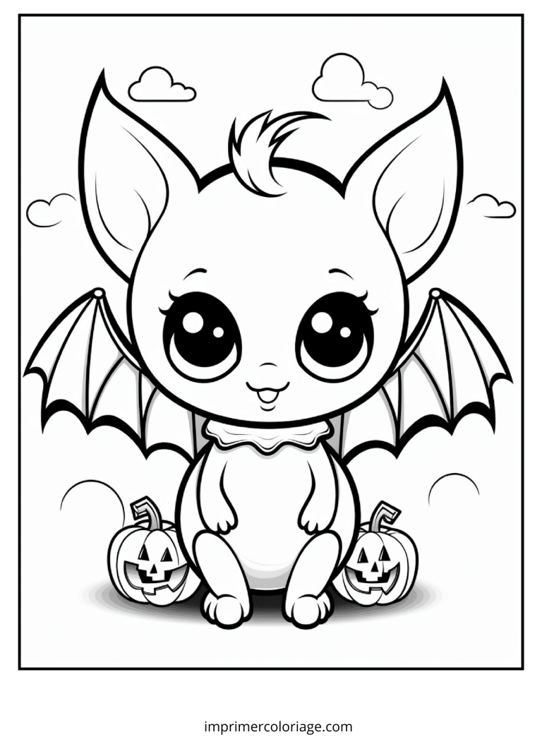coloriage chauve souris qui fait pas peur - dessin gratuit &agrave; imprimer
