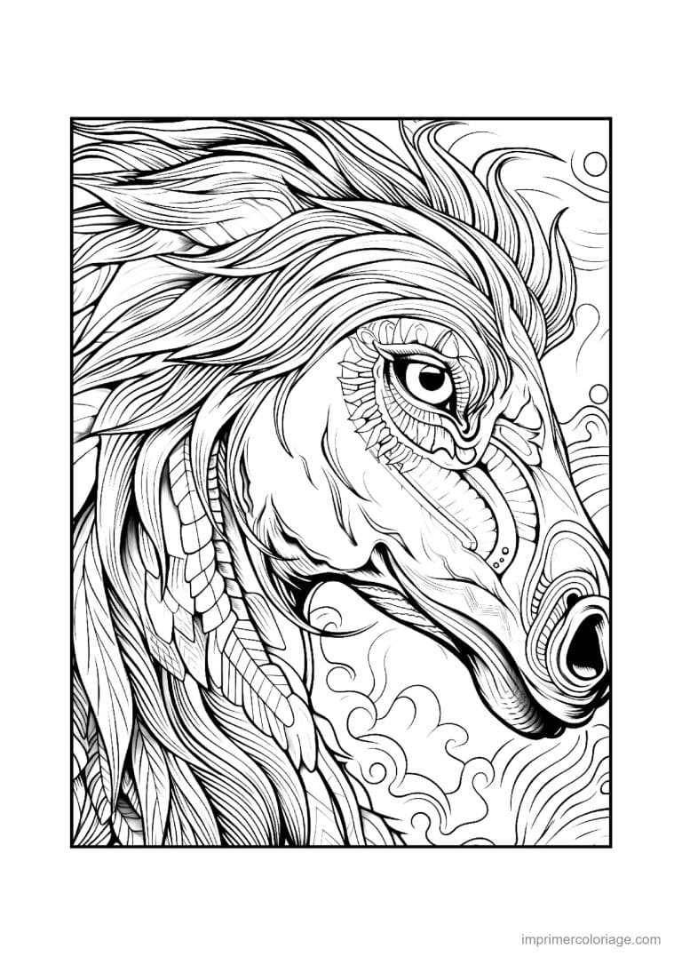 coloriage cheval mandala 01 - dessin gratuit &agrave; imprimer
