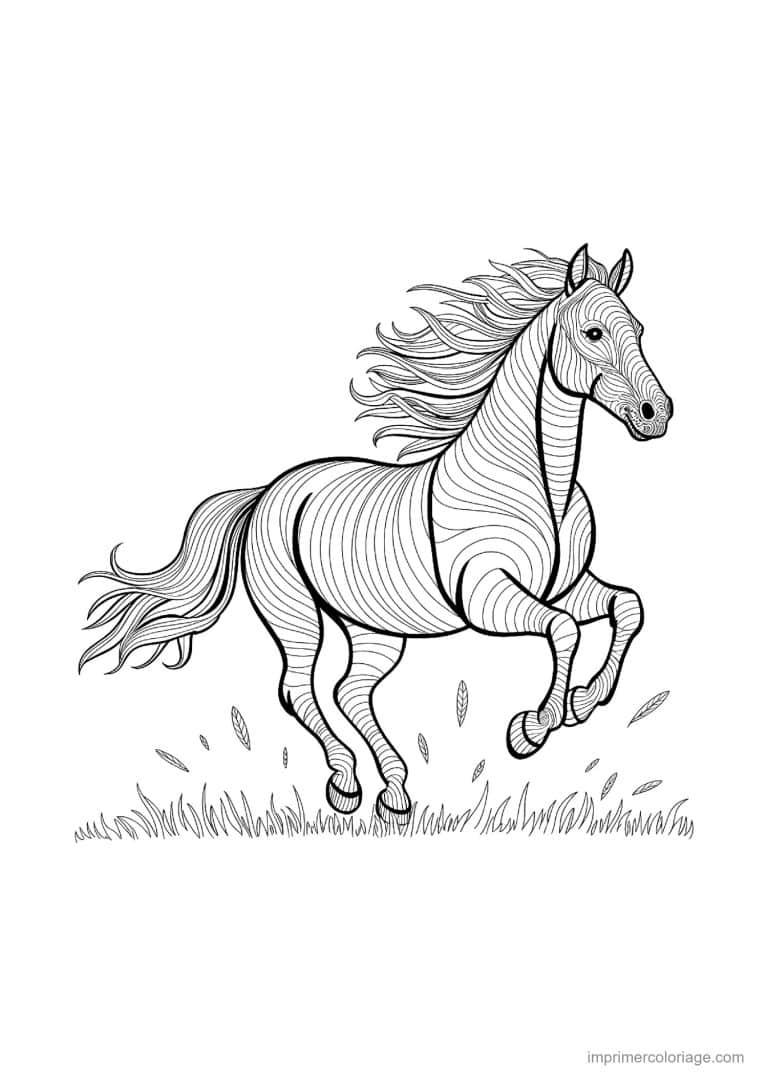 coloriage cheval mandala 09 - dessin gratuit &agrave; imprimer