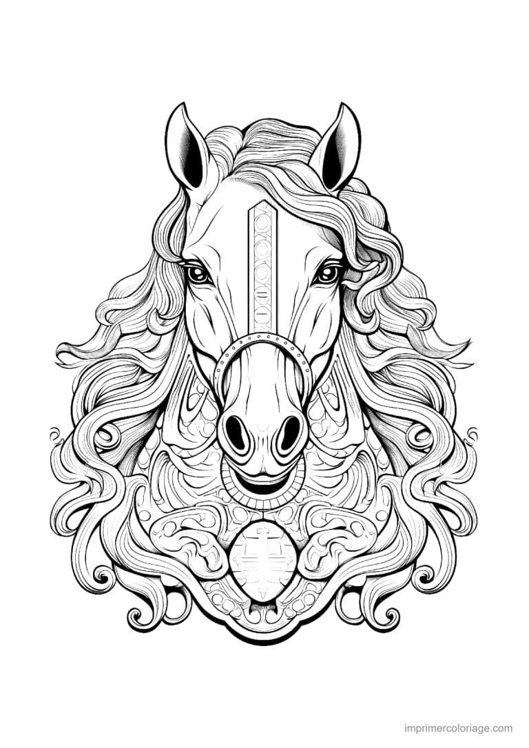coloriage cheval mandala 10 - dessin gratuit &agrave; imprimer