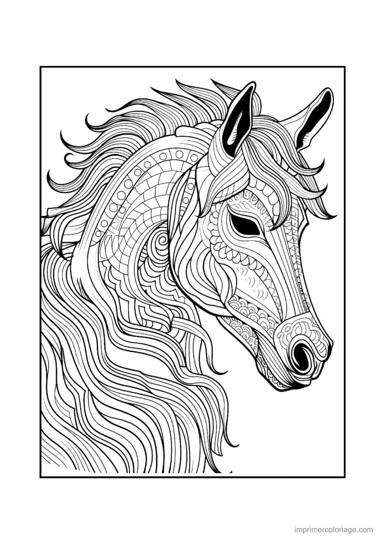 coloriage cheval mandala 11 - dessin gratuit &agrave; imprimer