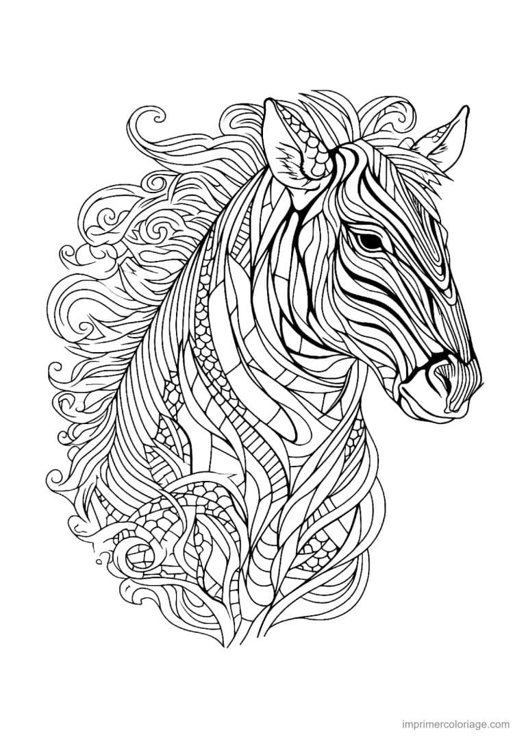 coloriage cheval mandala 14 - dessin gratuit &agrave; imprimer