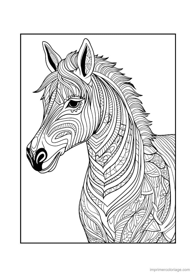 coloriage cheval mandala 16 - dessin gratuit &agrave; imprimer