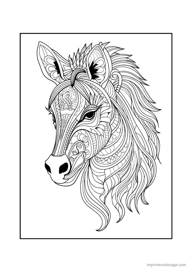 coloriage cheval mandala 17 - dessin gratuit &agrave; imprimer