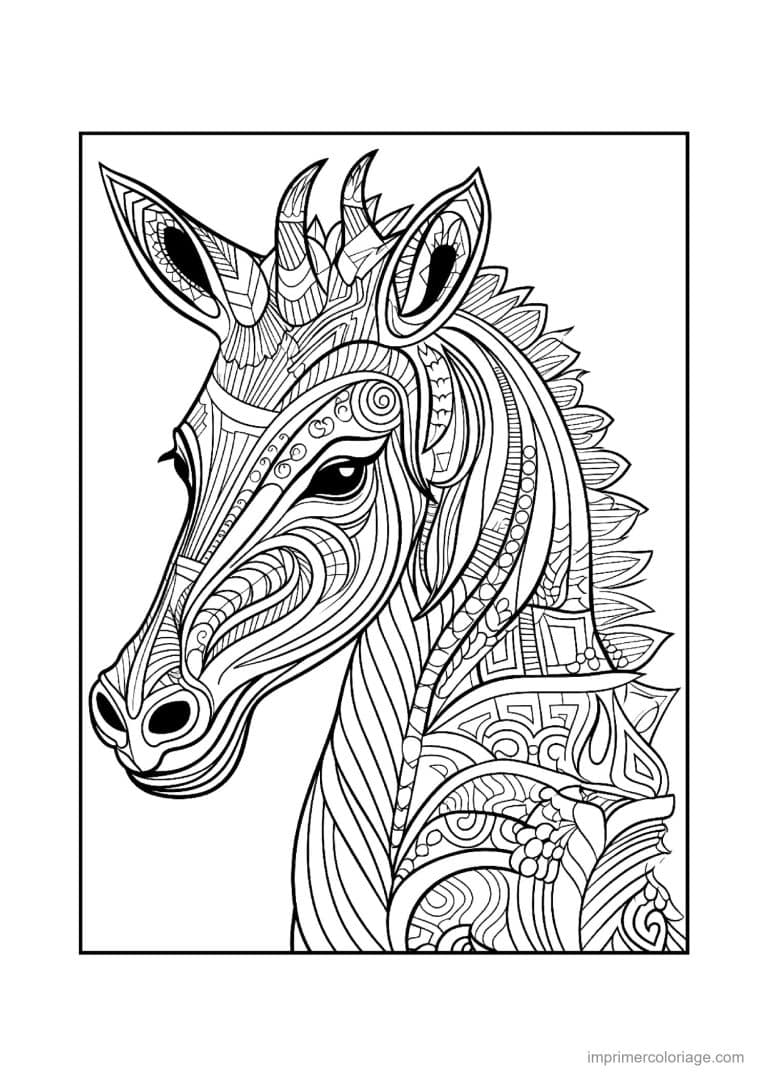 coloriage cheval mandala 20 - dessin gratuit &agrave; imprimer
