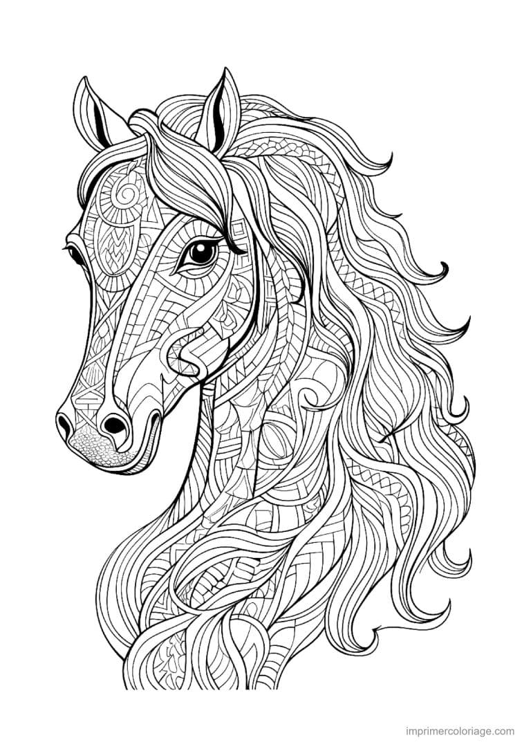 coloriage cheval mandala 25 - dessin gratuit &agrave; imprimer