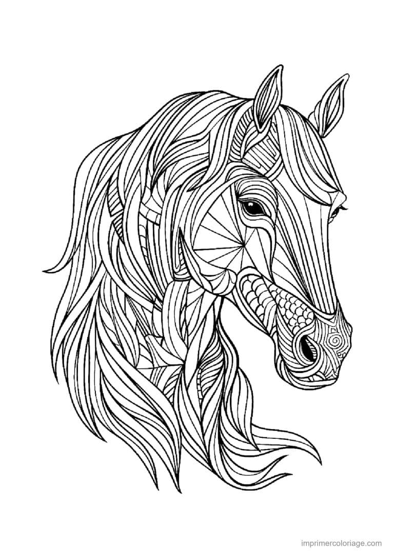 coloriage cheval mandala 26 - dessin gratuit &agrave; imprimer
