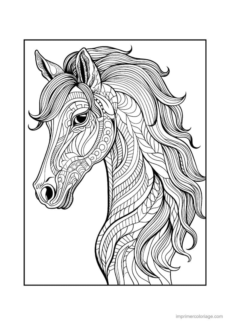 coloriage cheval mandala 28 - dessin gratuit &agrave; imprimer