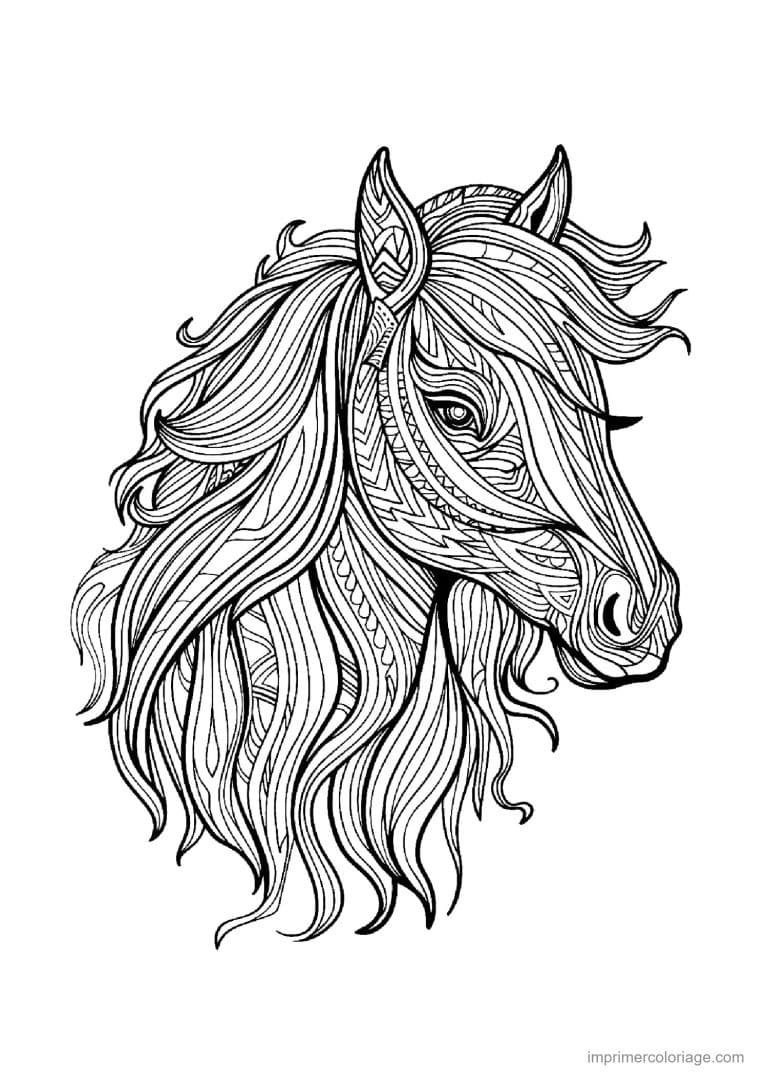 coloriage cheval mandala 29 - dessin gratuit &agrave; imprimer
