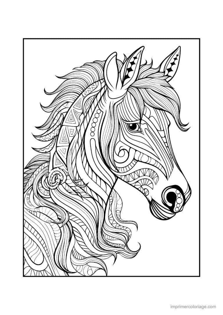 coloriage cheval mandala 30 - dessin gratuit &agrave; imprimer