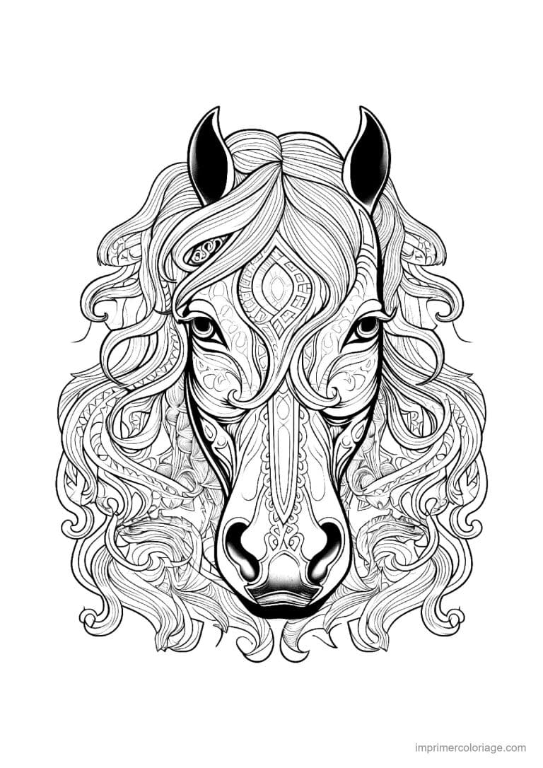 coloriage cheval mandala 31 - dessin gratuit &agrave; imprimer