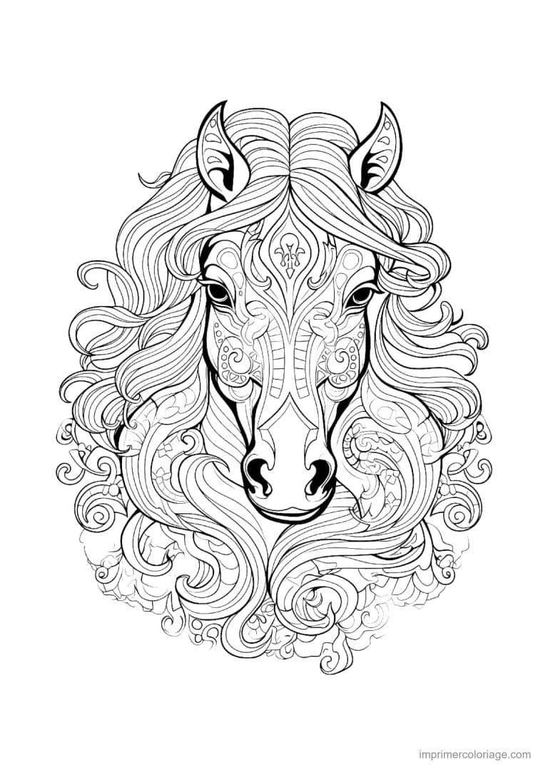 coloriage cheval mandala 33 - dessin gratuit &agrave; imprimer
