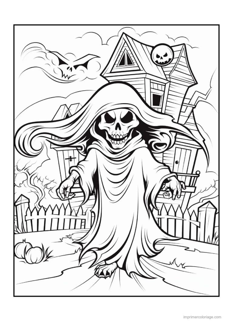 coloriage halloween horreur faucheuse encapuchonnee 04 - dessin gratuit &agrave; imprimer
