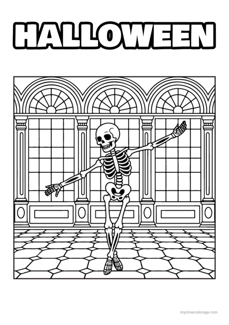 coloriage halloween vitrail 15 - dessin gratuit &agrave; imprimer