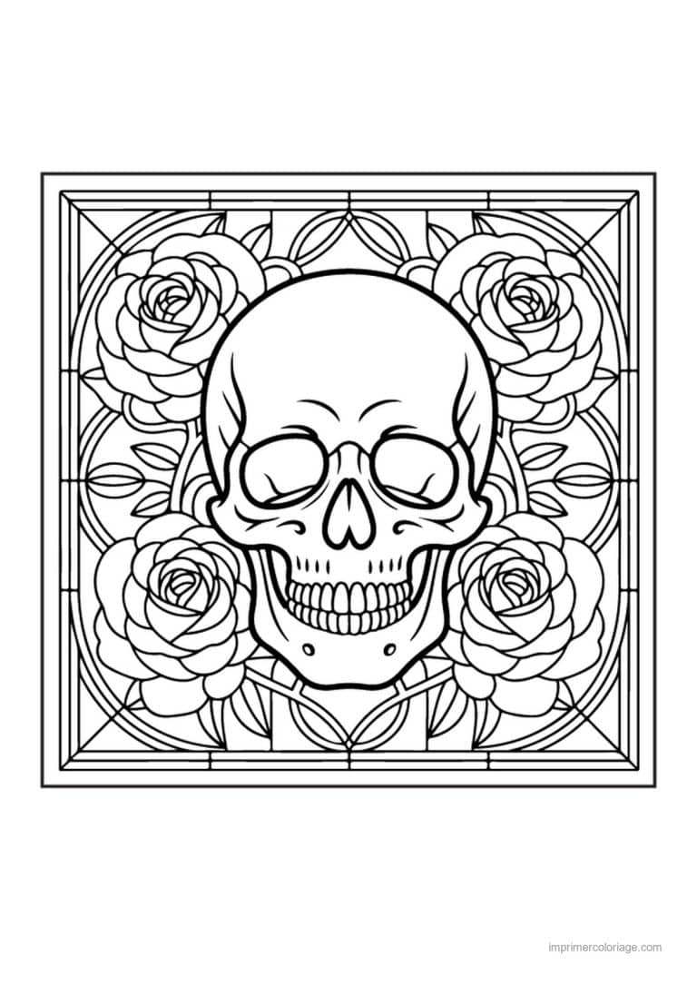 coloriage halloween vitrail 26 - dessin gratuit &agrave; imprimer