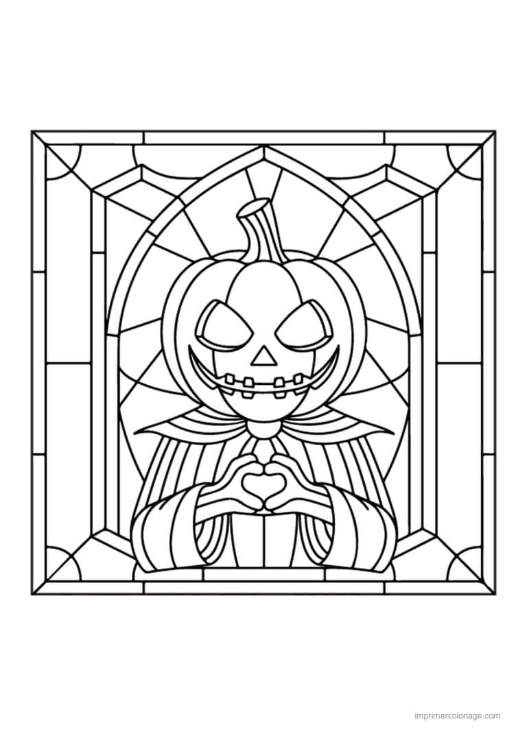 coloriage halloween vitrail 35 - dessin gratuit &agrave; imprimer