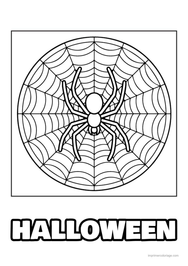 coloriage halloween vitrail - dessin gratuit &agrave; imprimer