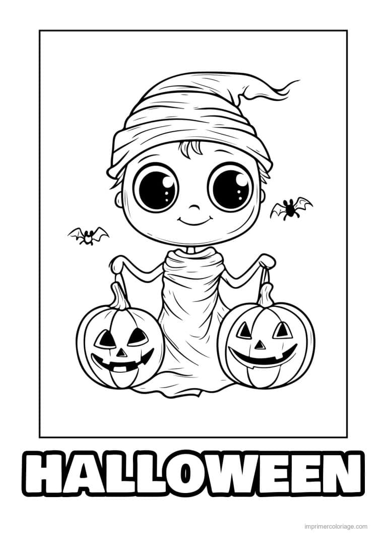 coloriage momie 02 - dessin gratuit &agrave; imprimer