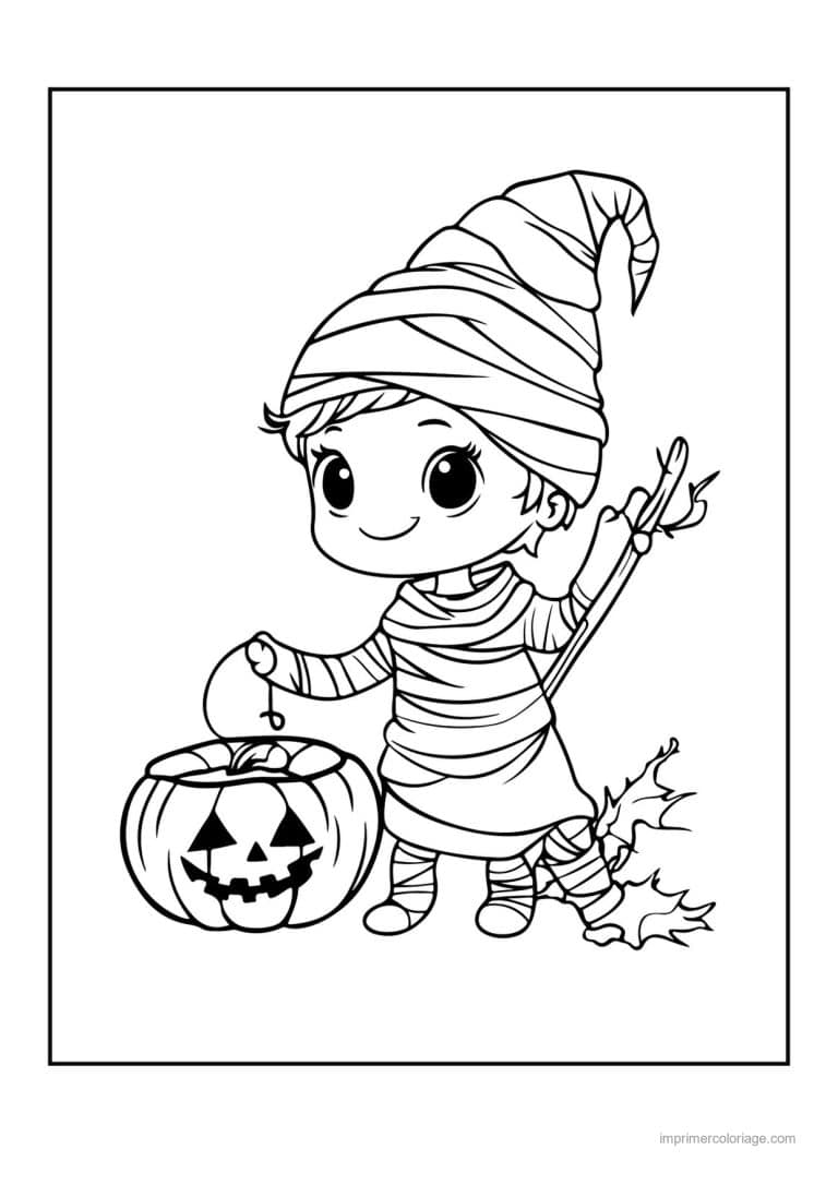 coloriage momie - dessin gratuit &agrave; imprimer