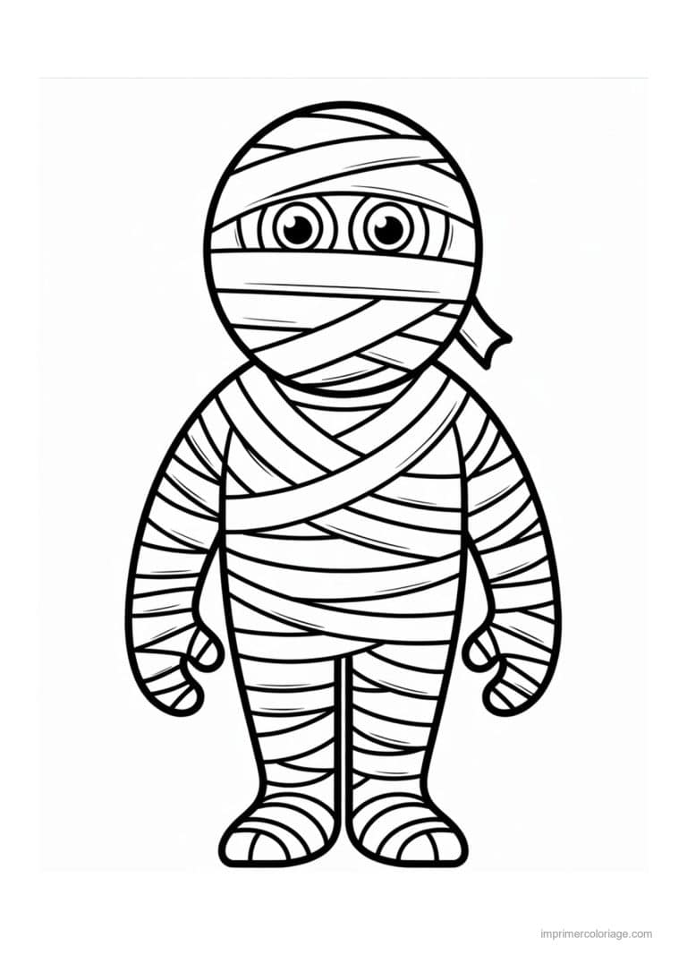 coloriage momie momie bandee - dessin gratuit &agrave; imprimer
